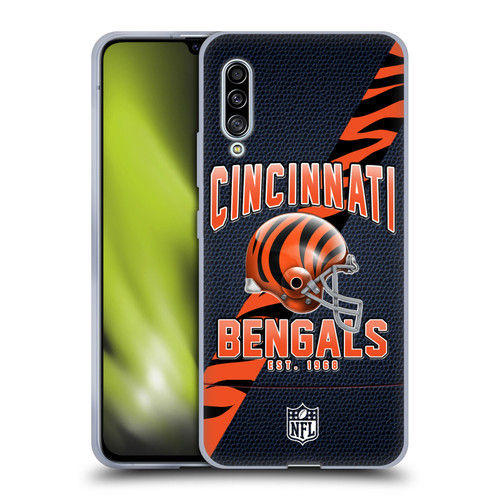 NFL Cincinnati Bengals Logo Art Football Stripes Soft Gel Case for Samsung Galaxy A90 5G (2019)