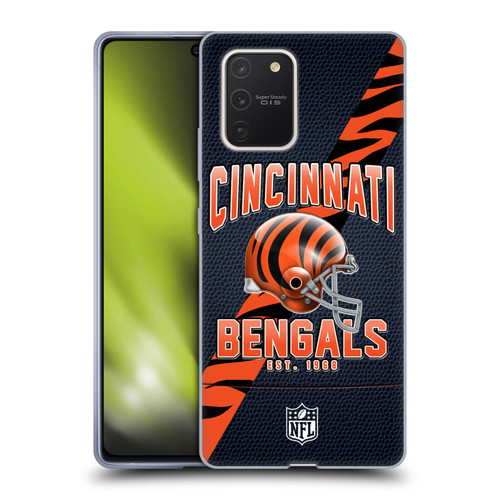 NFL Cincinnati Bengals Logo Art Football Stripes Soft Gel Case for Samsung Galaxy S10 Lite