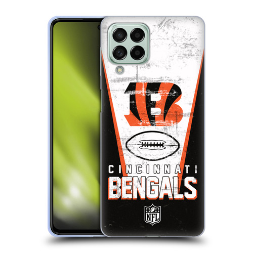 NFL Cincinnati Bengals Logo Art Banner Soft Gel Case for Samsung Galaxy M53 (2022)