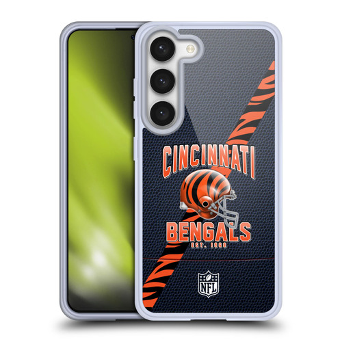 NFL Cincinnati Bengals Logo Art Football Stripes Soft Gel Case for Samsung Galaxy S23 5G
