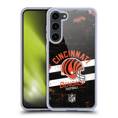 NFL Cincinnati Bengals Logo Art Helmet Distressed Soft Gel Case for Samsung Galaxy S23+ 5G