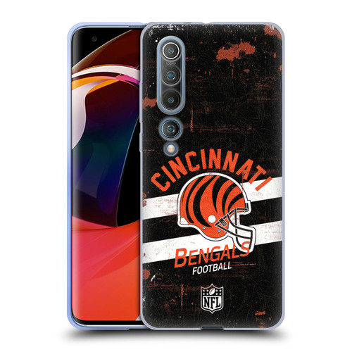 NFL Cincinnati Bengals Logo Art Helmet Distressed Soft Gel Case for Xiaomi Mi 10 5G / Mi 10 Pro 5G