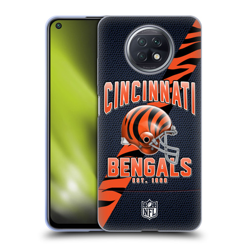 NFL Cincinnati Bengals Logo Art Football Stripes Soft Gel Case for Xiaomi Redmi Note 9T 5G