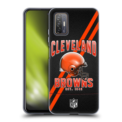 NFL Cleveland Browns Logo Art Football Stripes Soft Gel Case for HTC Desire 21 Pro 5G