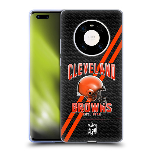 NFL Cleveland Browns Logo Art Football Stripes Soft Gel Case for Huawei Mate 40 Pro 5G