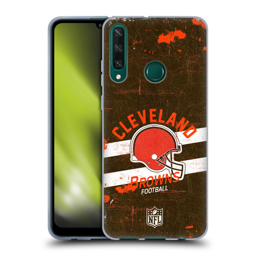 NFL Cleveland Browns Logo Art Helmet Distressed Soft Gel Case for Huawei Y6p