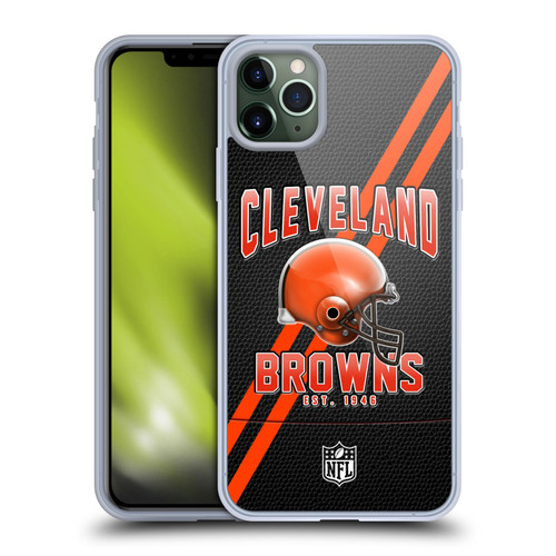 NFL Cleveland Browns Logo Art Football Stripes Soft Gel Case for Apple iPhone 11 Pro Max