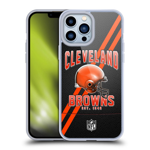 NFL Cleveland Browns Logo Art Football Stripes Soft Gel Case for Apple iPhone 13 Pro Max