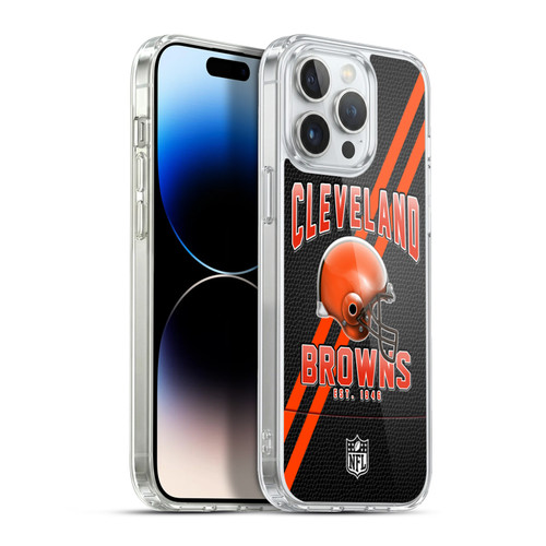 NFL Cleveland Browns Logo Art Football Stripes Soft Gel Case for Apple iPhone 13 Pro Max & MagSafe