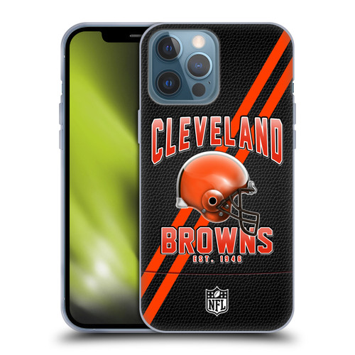 NFL Cleveland Browns Logo Art Football Stripes Soft Gel Case for Apple iPhone 13 Pro Max