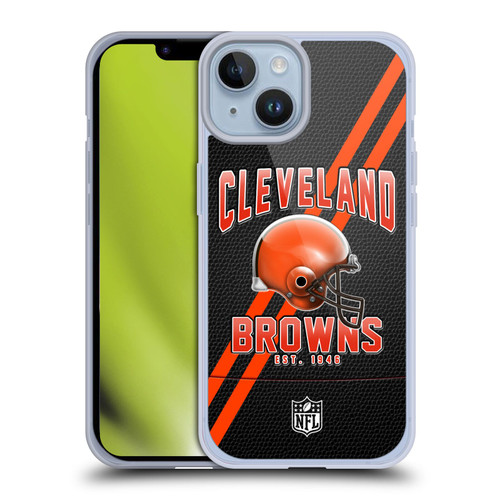 NFL Cleveland Browns Logo Art Football Stripes Soft Gel Case for Apple iPhone 14
