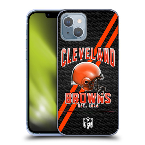 NFL Cleveland Browns Logo Art Football Stripes Soft Gel Case for Apple iPhone 14