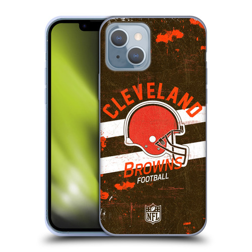 NFL Cleveland Browns Logo Art Helmet Distressed Soft Gel Case for Apple iPhone 14