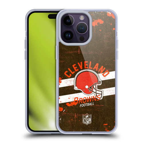 NFL Cleveland Browns Logo Art Helmet Distressed Soft Gel Case for Apple iPhone 14 Pro Max