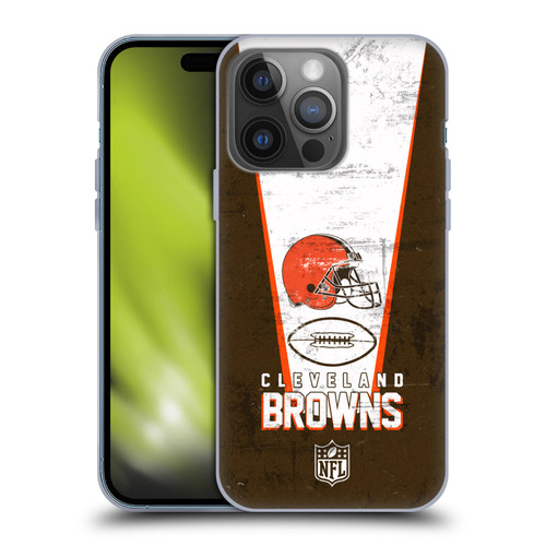 NFL Cleveland Browns Logo Art Banner Soft Gel Case for Apple iPhone 14 Pro