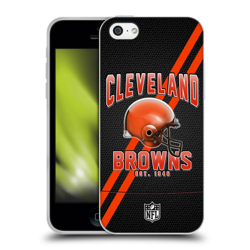 NFL Cleveland Browns Logo Art Football Stripes Soft Gel Case for Apple iPhone 5c
