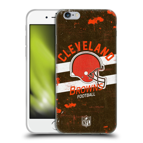 NFL Cleveland Browns Logo Art Helmet Distressed Soft Gel Case for Apple iPhone 6 / iPhone 6s