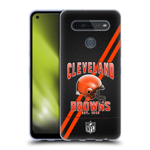 NFL Cleveland Browns Logo Art Football Stripes Soft Gel Case for LG K51S