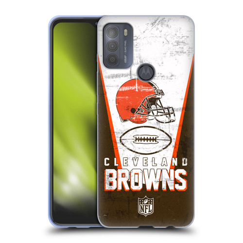 NFL Cleveland Browns Logo Art Banner Soft Gel Case for Motorola Moto G50