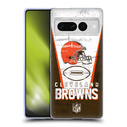 NFL Cleveland Browns Logo Art Banner Soft Gel Case for Google Pixel 7 Pro