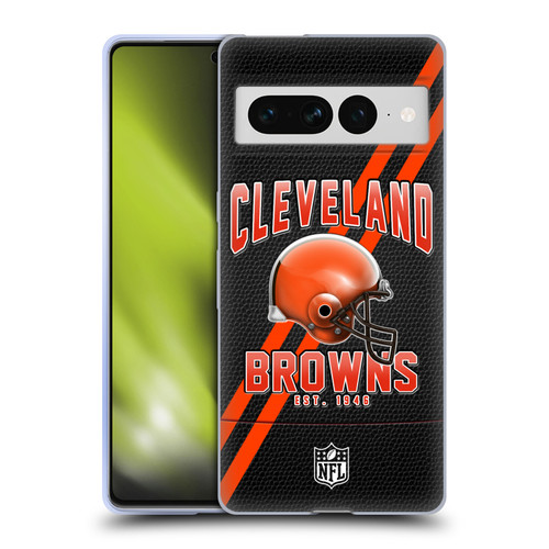 NFL Cleveland Browns Logo Art Football Stripes Soft Gel Case for Google Pixel 7 Pro