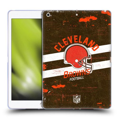 NFL Cleveland Browns Logo Art Helmet Distressed Soft Gel Case for Apple iPad 10.2 2019/2020/2021