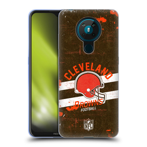 NFL Cleveland Browns Logo Art Helmet Distressed Soft Gel Case for Nokia 5.3