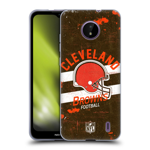 NFL Cleveland Browns Logo Art Helmet Distressed Soft Gel Case for Nokia C10 / C20