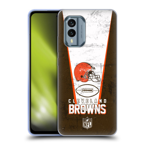 NFL Cleveland Browns Logo Art Banner Soft Gel Case for Nokia X30