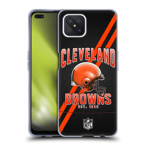 NFL Cleveland Browns Logo Art Football Stripes Soft Gel Case for OPPO Reno4 Z 5G
