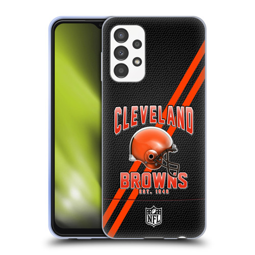 NFL Cleveland Browns Logo Art Football Stripes Soft Gel Case for Samsung Galaxy A13 (2022)