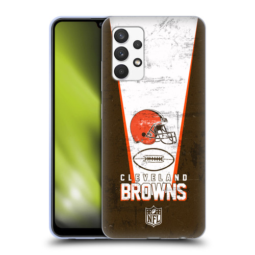 NFL Cleveland Browns Logo Art Banner Soft Gel Case for Samsung Galaxy A32 (2021)