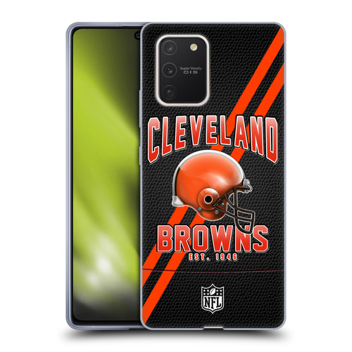 NFL Cleveland Browns Logo Art Football Stripes Soft Gel Case for Samsung Galaxy S10 Lite
