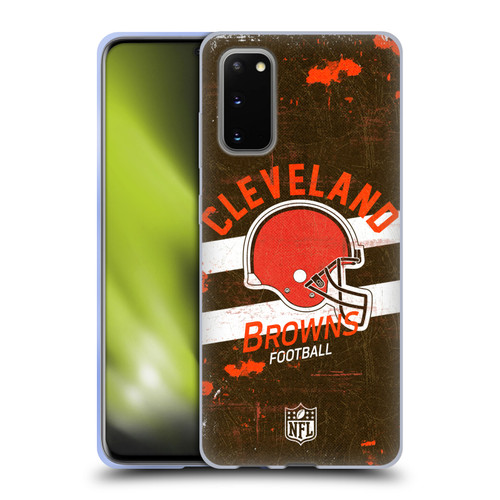 NFL Cleveland Browns Logo Art Helmet Distressed Soft Gel Case for Samsung Galaxy S20 / S20 5G