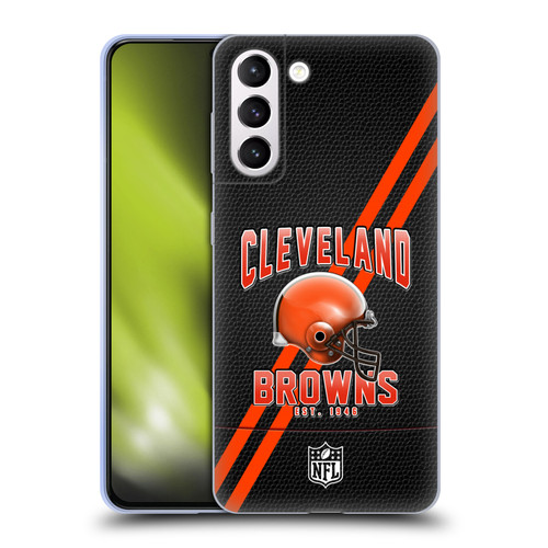 NFL Cleveland Browns Logo Art Football Stripes Soft Gel Case for Samsung Galaxy S21+ 5G