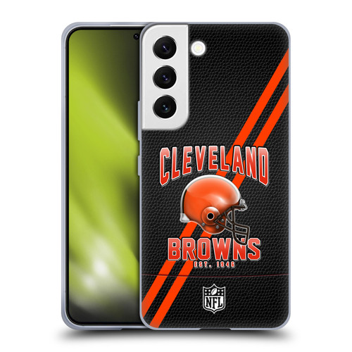 NFL Cleveland Browns Logo Art Football Stripes Soft Gel Case for Samsung Galaxy S22 5G