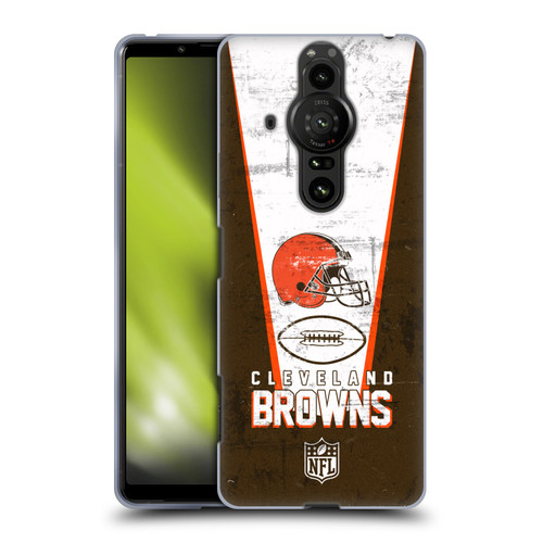NFL Cleveland Browns Logo Art Banner Soft Gel Case for Sony Xperia Pro-I