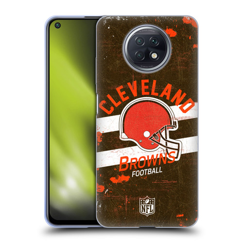 NFL Cleveland Browns Logo Art Helmet Distressed Soft Gel Case for Xiaomi Redmi Note 9T 5G