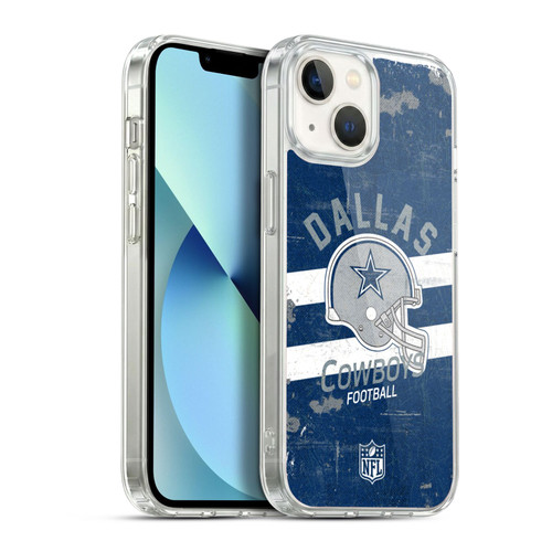 NFL Dallas Cowboys Logo Art Helmet Distressed Soft Gel Case for Apple iPhone 13