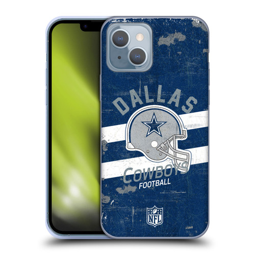 NFL Dallas Cowboys Logo Art Helmet Distressed Soft Gel Case for Apple iPhone 14