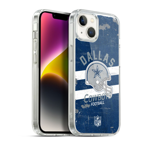 NFL Dallas Cowboys Logo Art Helmet Distressed Soft Gel Case for Apple iPhone 14 Plus & MagSafe