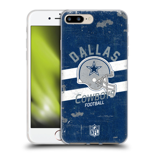 NFL Dallas Cowboys Logo Art Helmet Distressed Soft Gel Case for Apple iPhone 7 Plus / iPhone 8 Plus