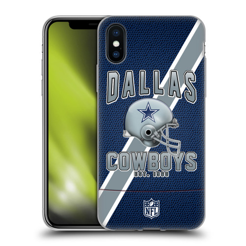 NFL Dallas Cowboys Logo Art Football Stripes Soft Gel Case for Apple iPhone X / iPhone XS