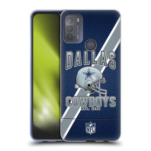 NFL Dallas Cowboys Logo Art Football Stripes Soft Gel Case for Motorola Moto G50