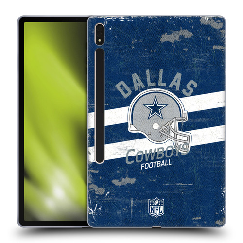 NFL Dallas Cowboys Logo Art Helmet Distressed Soft Gel Case for Samsung Galaxy Tab S8 Plus