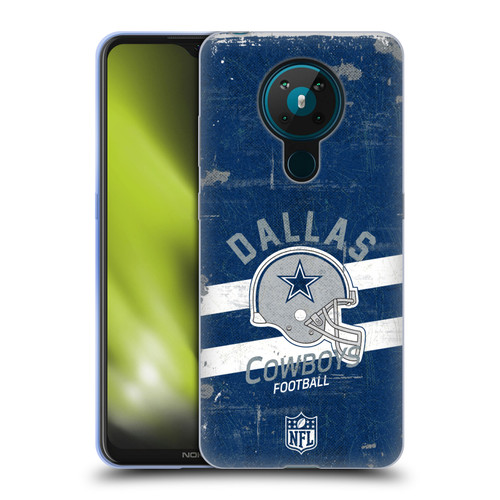 NFL Dallas Cowboys Logo Art Helmet Distressed Soft Gel Case for Nokia 5.3