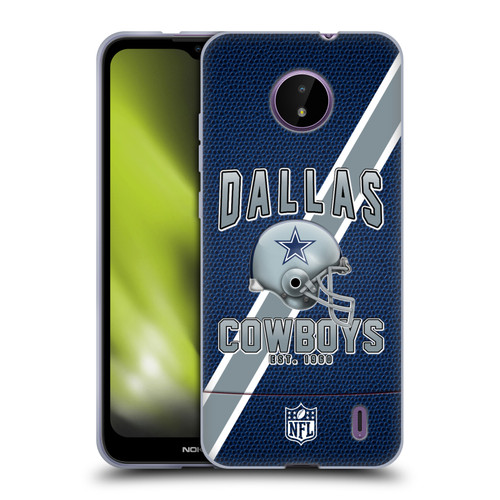 NFL Dallas Cowboys Logo Art Football Stripes Soft Gel Case for Nokia C10 / C20