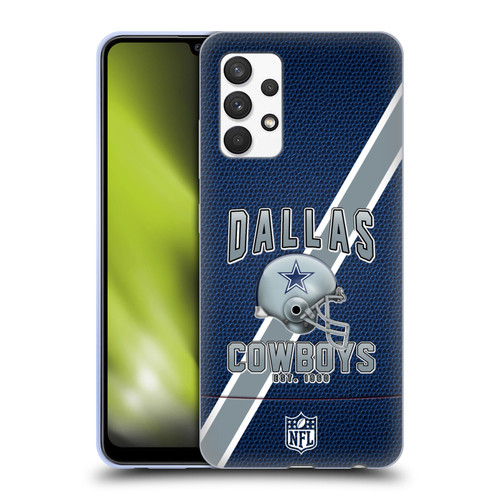 NFL Dallas Cowboys Logo Art Football Stripes Soft Gel Case for Samsung Galaxy A32 (2021)