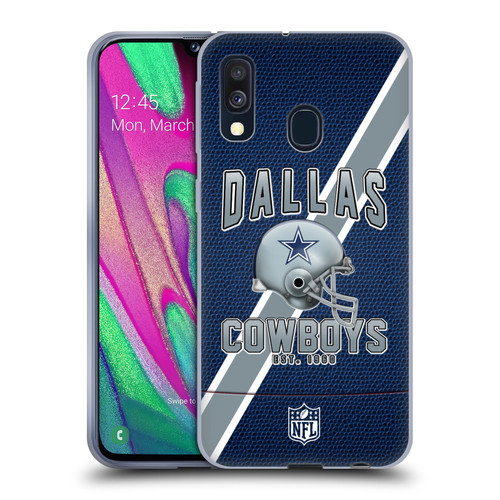 NFL Dallas Cowboys Logo Art Football Stripes Soft Gel Case for Samsung Galaxy A40 (2019)