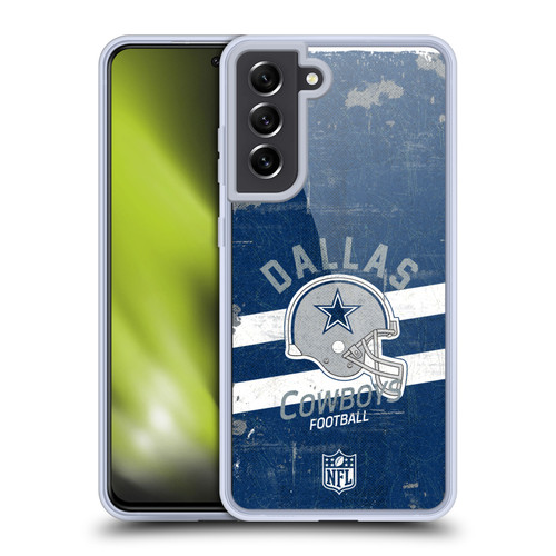 NFL Dallas Cowboys Logo Art Helmet Distressed Soft Gel Case for Samsung Galaxy S21 FE 5G